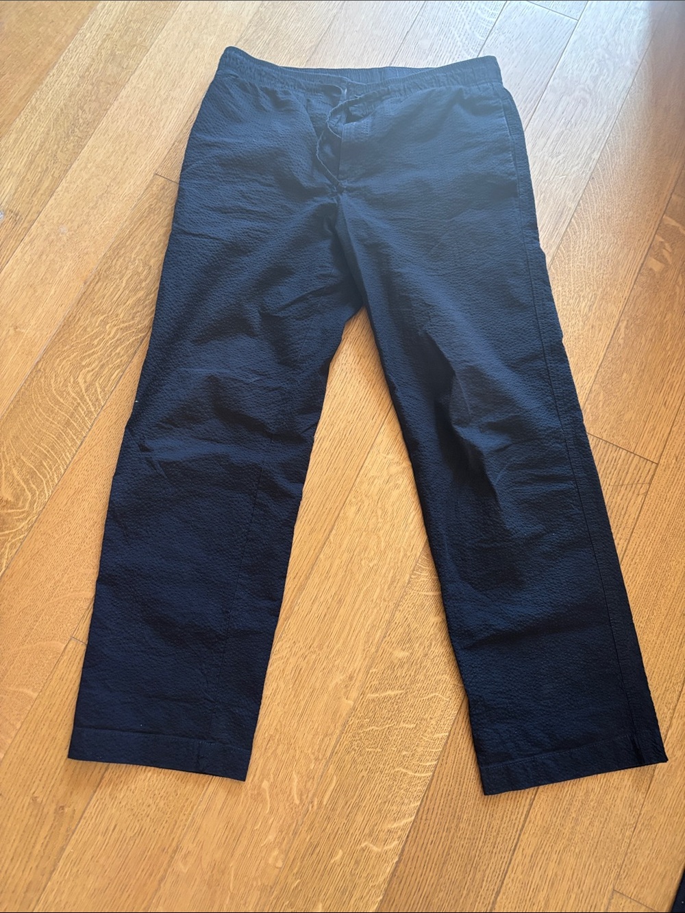 Men's Navy Seersucker Chinos - Comfortable Casual Fit
